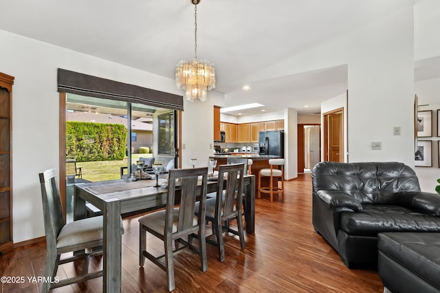 101 N 48th Ave Unit 31A, Yakima, WA 98908 - dining area with a chandelier, dark wood-style floors, and recessed lighting