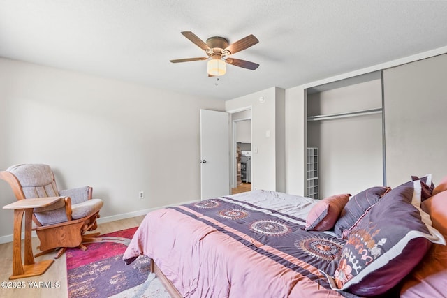 1805 S 66th Ave, Yakima, WA 98908 - bedroom with wood finished floors, ceiling fan, and a closet