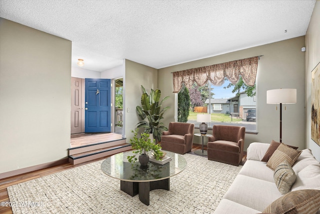 3204 Clinton Way, Yakima, WA 98902 - living room featuring wood finished floors and a textured ceiling