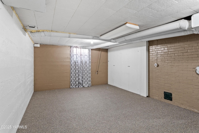 finished basement with carpet