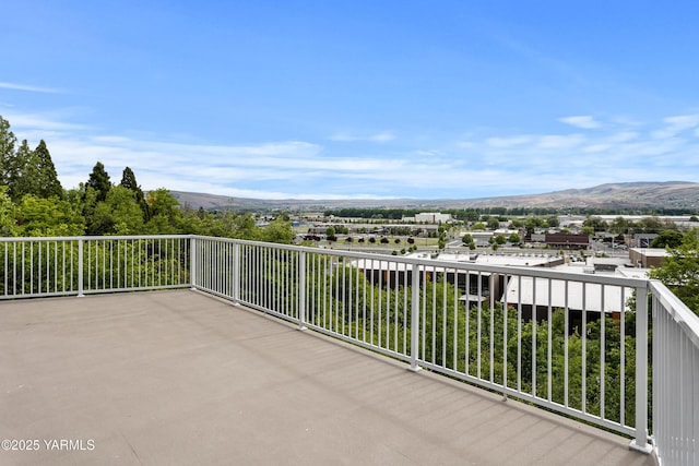balcony with a mountain view
