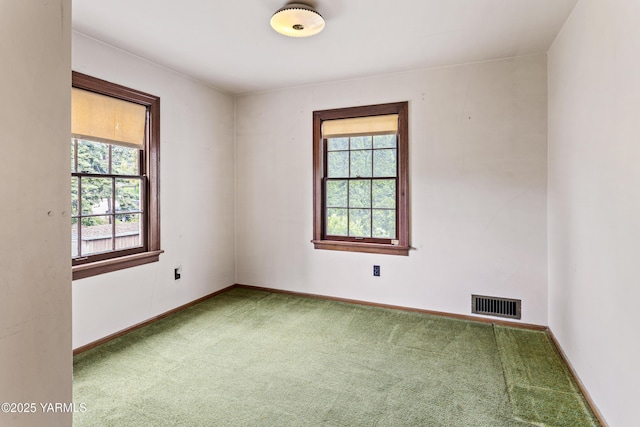 empty room with plenty of natural light, carpet, and baseboards
