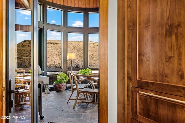 doorway featuring stone flooring