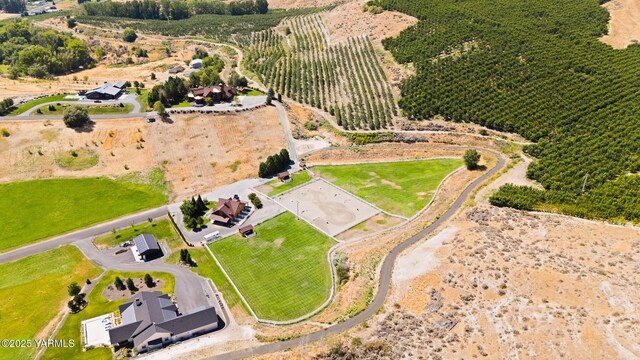 drone / aerial view with a rural view