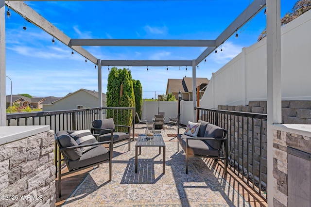 7302 Crown Crest Ave, Yakima, WA 98903 - view of patio / terrace featuring an outdoor hangout area and a residential view