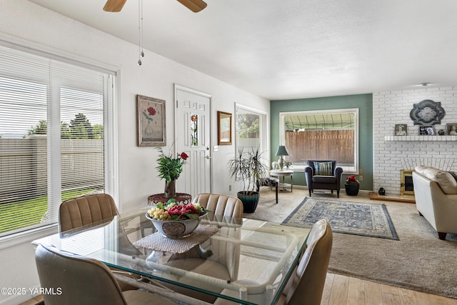 4405 Summitview Ave, Yakima, WA 98908 - dining area with ceiling fan and wood finished floors