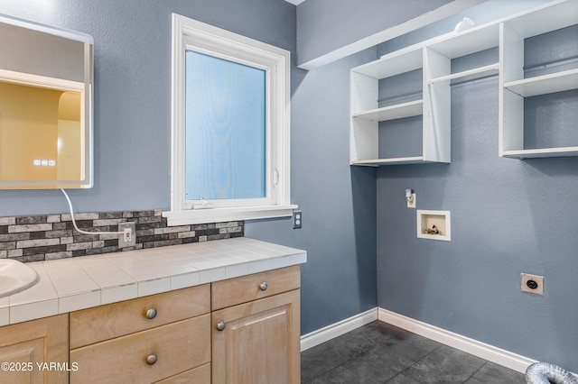 118 Glen Dr, Zillah, WA 98953 - washroom featuring hookup for an electric dryer, washer hookup, and cabinet space