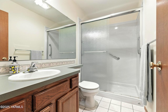 6119 Summitview Ave # 1, Yakima, WA 98908 - full bathroom featuring tile patterned flooring, vanity, and a shower stall