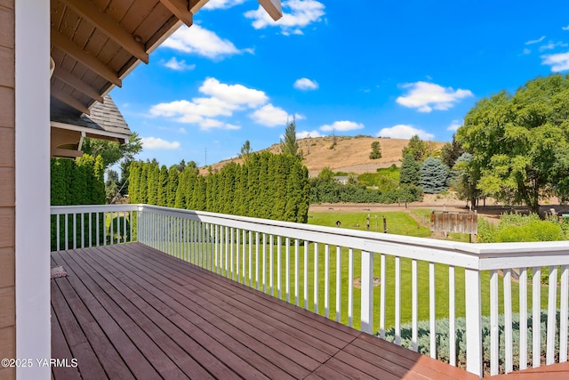 1531 Old Stage Way, Yakima, WA 98908 - wooden deck with a lawn and a mountain view