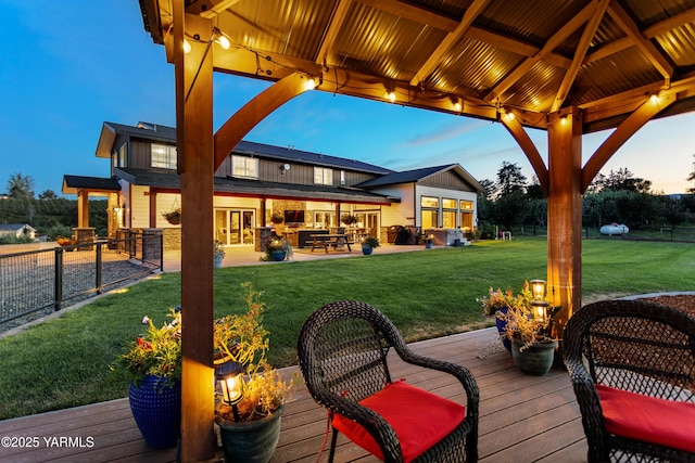 1355 Cook Rd, Yakima, WA 98908 - deck with french doors, a gazebo, and a patio area