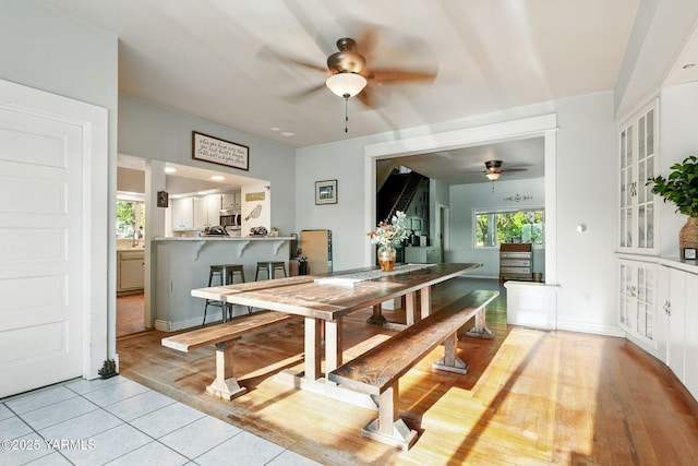 2810 Butterfield Rd, Yakima, WA 98901 - dining space featuring ceiling fan and light tile patterned floors