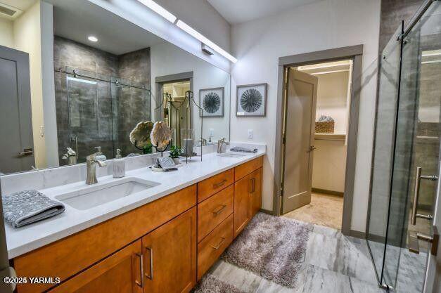 4404 Tayhill Way, Yakima, WA 98908 - bathroom with a stall shower and double vanity