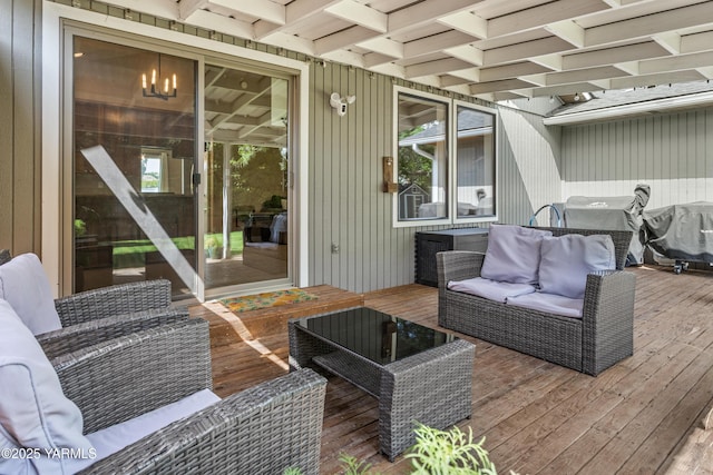 5504 Webster Ave, Yakima, WA 98908 - deck with outdoor lounge area and a grill
