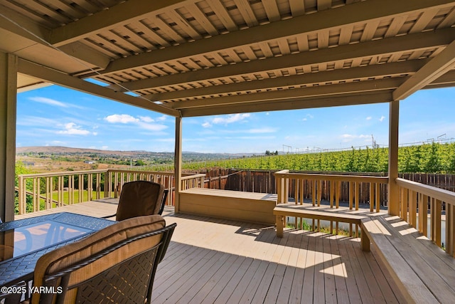 10800 Zier Rd, Yakima, WA 98908 - wooden deck with agricultural plots, a rural view, and outdoor dining area