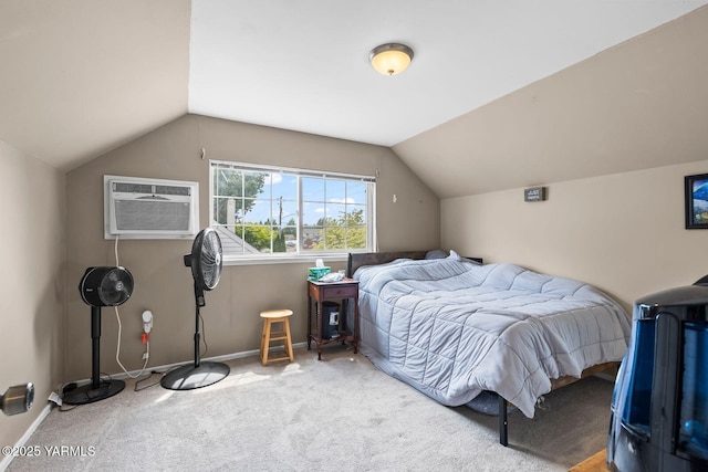 101 N 56th Ave, Yakima, WA 98908 - bedroom featuring lofted ceiling, carpet floors, and an AC wall unit