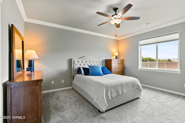 7402 Viewcrest Way, Yakima, WA 98908 - carpeted bedroom with crown molding and a ceiling fan