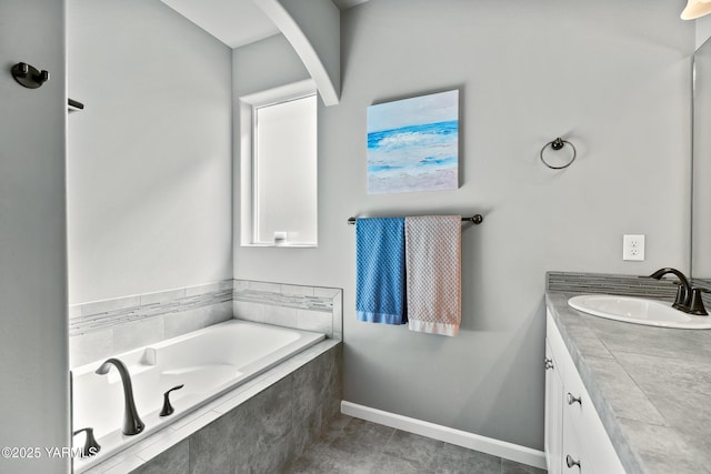7402 Viewcrest Way, Yakima, WA 98908 - full bath featuring vanity, a bath, and tile patterned flooring