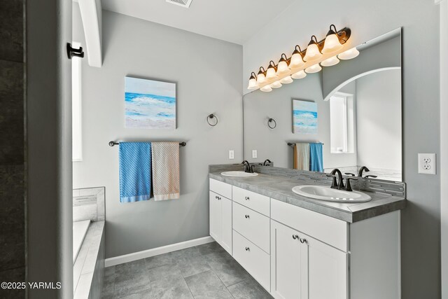 7402 Viewcrest Way, Yakima, WA 98908 - bathroom with double vanity and tiled bath