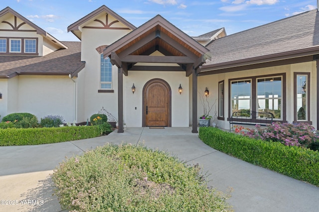 1893 Young Grade Rd, Yakima, WA 98908 - property entrance with concrete driveway, stucco siding, and a shingled roof