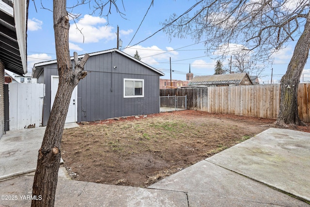 view of yard featuring a patio and a fenced backyard