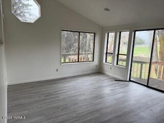8108 Poplar View Way, Yakima, WA 98908 - unfurnished sunroom featuring lofted ceiling and plenty of natural light