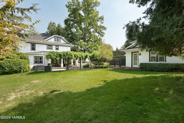 view of yard featuring fence