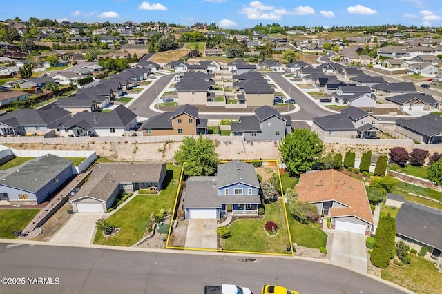 7501 Glacier Way, Yakima, WA 98908 - aerial perspective of suburban area with property boundaries highlighted