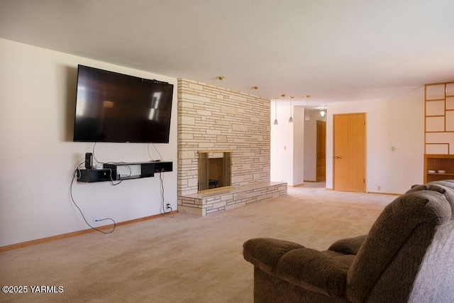 3606 Richey Rd, Yakima, WA 98902 - carpeted living room with a fireplace