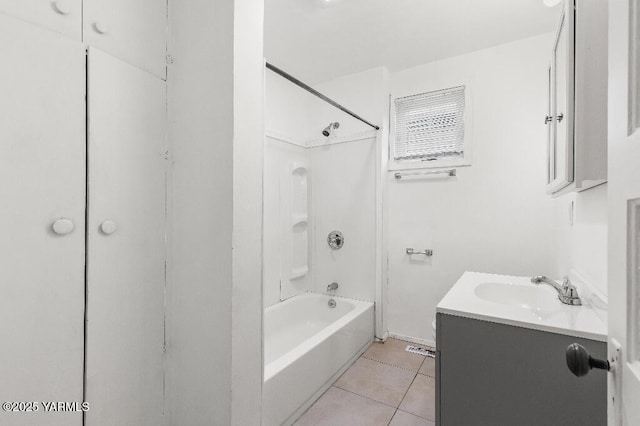 1713 S 10th Ave, Yakima, WA 98902 - full bathroom with tile patterned floors, vanity, and  shower combination