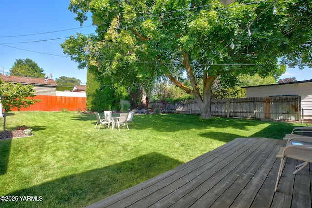 702 S 31st Ave, Yakima, WA 98902 - fenced backyard featuring a wooden deck