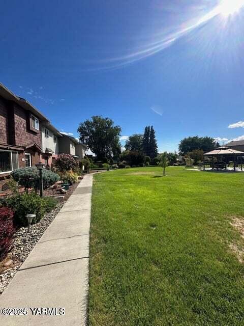 view of yard with a gazebo