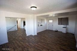 interior space with dark wood-style floors