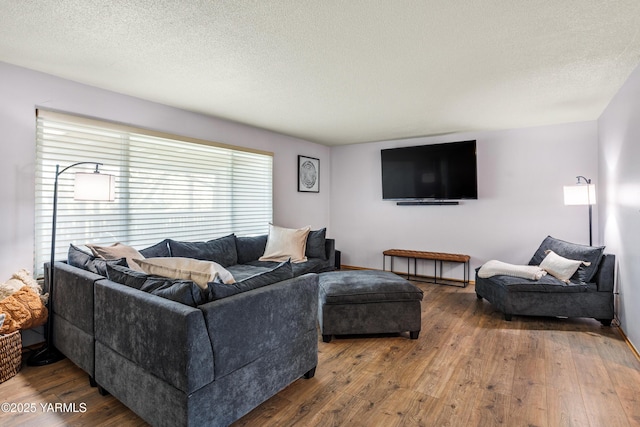 607 N 53rd Ave, Yakima, WA 98908 - living room featuring wood-type flooring and a textured ceiling