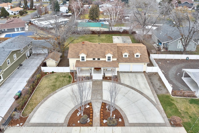 drone / aerial view with a residential view