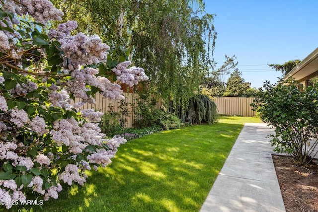 view of yard featuring fence
