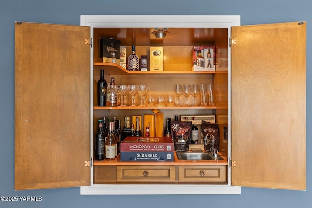 bar with a bar and a sink