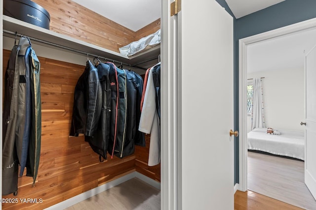 spacious closet featuring wood finished floors