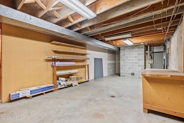 view of unfinished below grade area