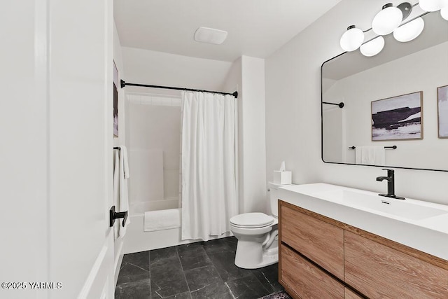 703 S 87th Ave, Yakima, WA 98908 - full bathroom featuring toilet, vanity, and shower / bath combination with curtain