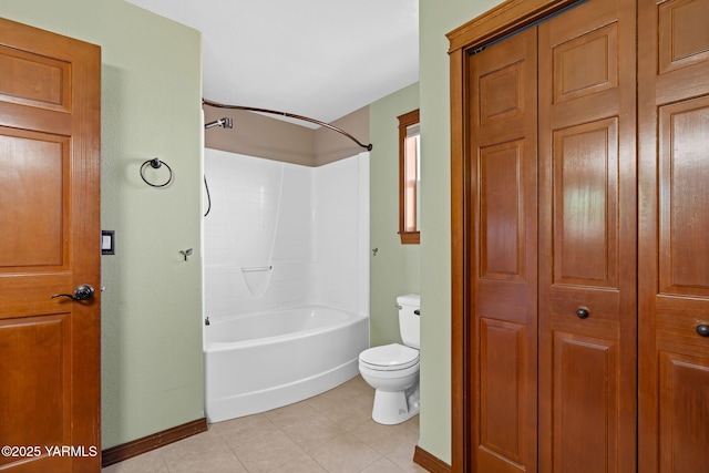 12900 Douglas Rd, Yakima, WA 98908 - full bath with a closet, baseboards, toilet, shower / tub combination, and tile patterned floors