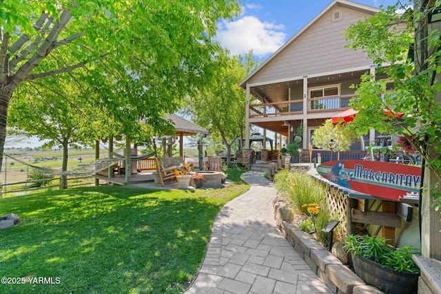 12900 Douglas Rd, Yakima, WA 98908 - view of yard featuring a fire pit and a gazebo
