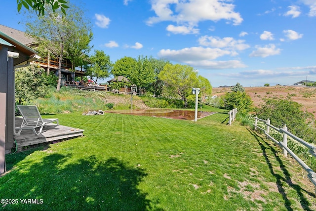 12900 Douglas Rd, Yakima, WA 98908 - view of yard with a wooden deck