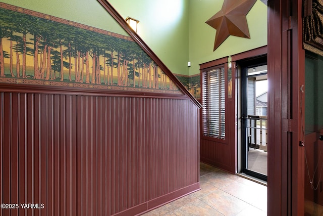 interior space with light tile patterned floors