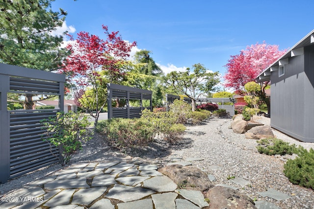 view of yard with fence