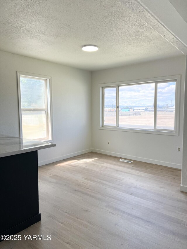 409 Elm Ave, Grandview, WA 98930 - empty room with a textured ceiling, light wood-style floors, and baseboards