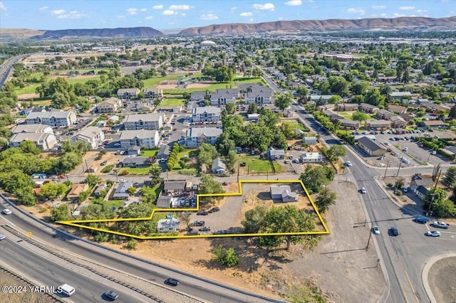 aerial view with a residential view and a mountain view