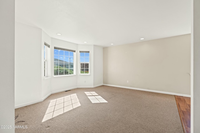 604 N 57th St, Yakima, WA 98901 - empty room with recessed lighting, carpet floors, visible vents, and baseboards
