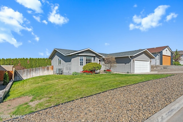 604 N 57th St, Yakima, WA 98901 - single story home featuring fence, an attached garage, a front lawn, and concrete driveway