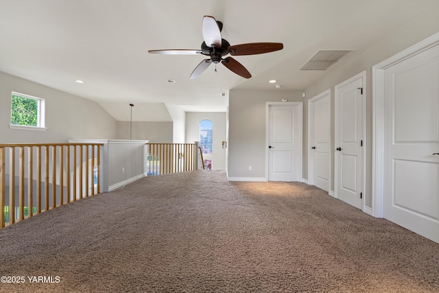 8704 Meadow Ln, Yakima, WA 98908 - carpeted empty room with a ceiling fan, recessed lighting, and baseboards