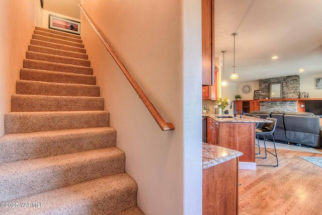 11300 Flintstone Rd, Yakima, WA 98908 - staircase featuring wood finished floors